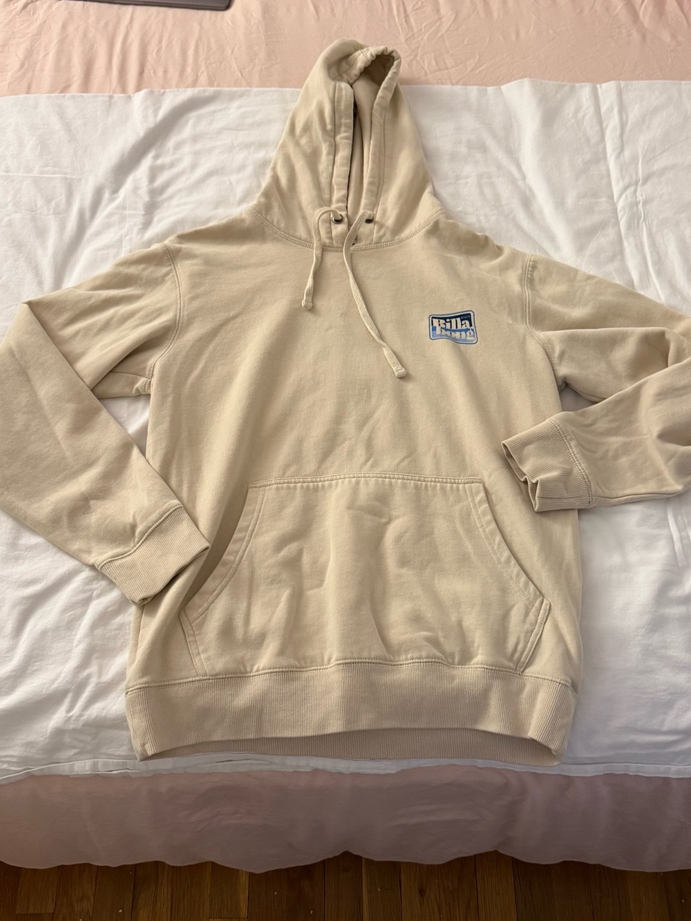 Billabong Est 73 Logo Graphic Pullover Hoodie Cream Large